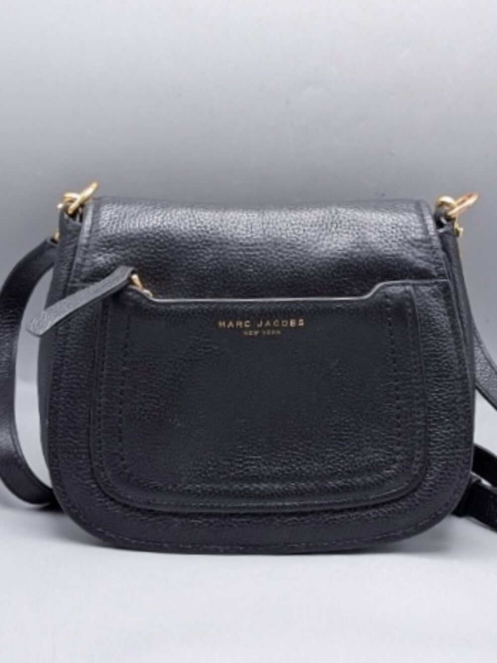 $349 Auth MARC JACOBS Pebbled Leather Shoulder Bag Crossbody Excellent - Picture 2 of 9